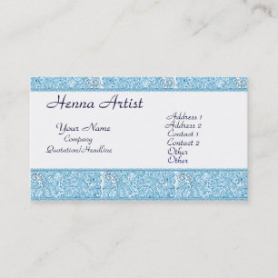 Paisley Passion - Blue (Henna) Business Card