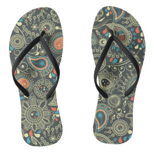 Paisley Pattern 3 Flip Flops
