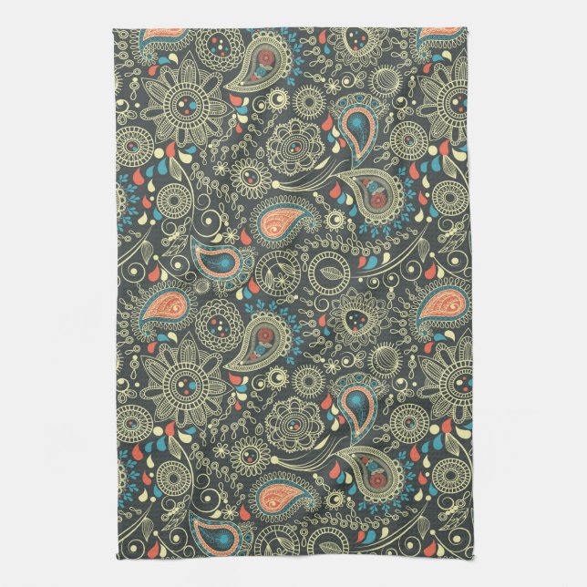 Paisley Pattern 3 Kitchen Towel (Vertical)