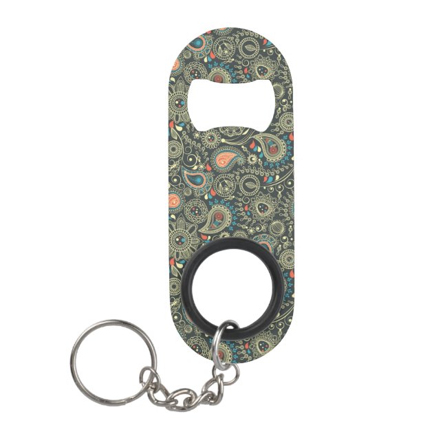 Paisley Pattern 3 Mini Bottle Opener (Front)