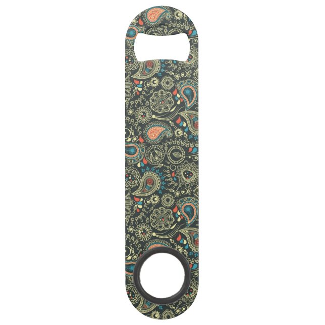 Paisley Pattern 3 Speed Bottle Opener (Front)
