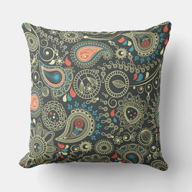 Paisley Pattern 3 Throw Pillow (Front)
