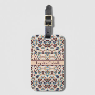 Paisley Pattern   Add Name Luggage Tag