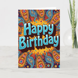 Paisley Pattern Birthday Card