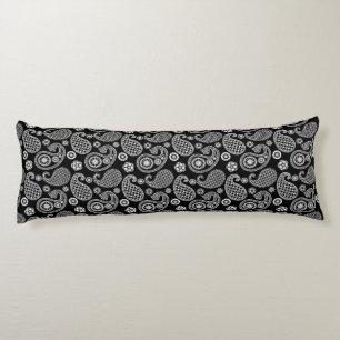 Paisley pattern, Black and White Body Pillow
