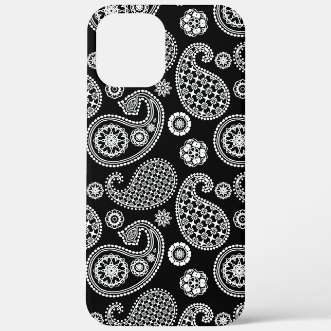 Paisley pattern, Black and White Case-Mate iPhone Case (Back)