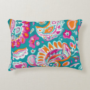 Paisley Pattern Boho Floral Decorative Accent Pillow