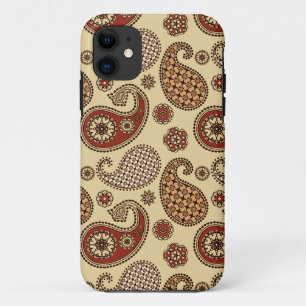 Paisley pattern, brown, tan and beige iPhone 11 case