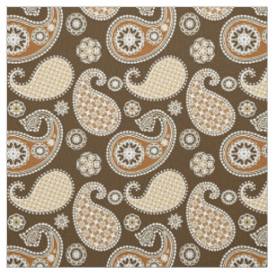 Paisley pattern, Chocolate Brown and Tan Fabric