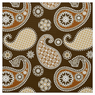 Paisley pattern, Chocolate Brown and Tan Fabric