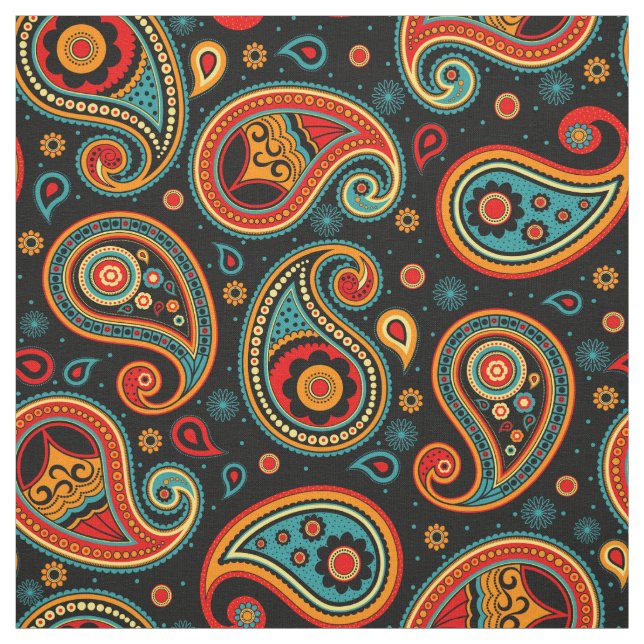 Paisley pattern colourful fabric (Swatch)
