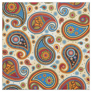 Paisley pattern colourful fabric