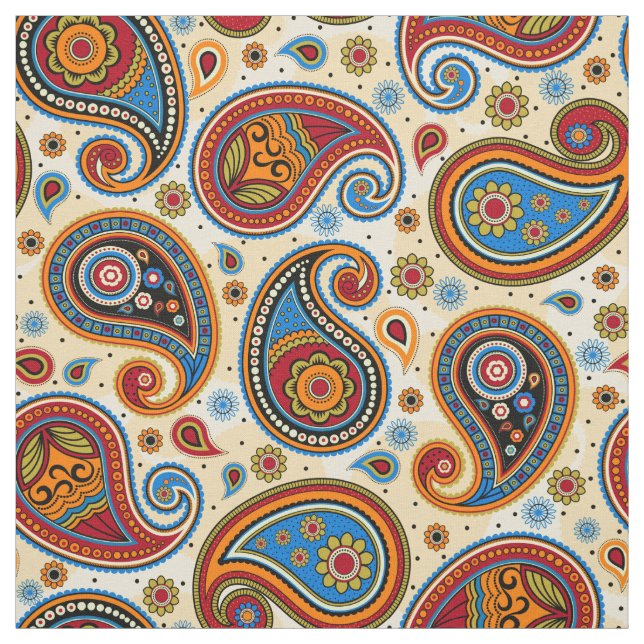 Paisley pattern colourful fabric (Swatch)