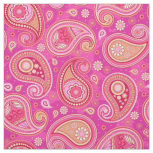 Paisley pattern cute girly pink fabric