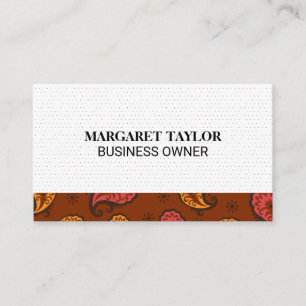 Paisley Pattern   Dot Pattern Business Card