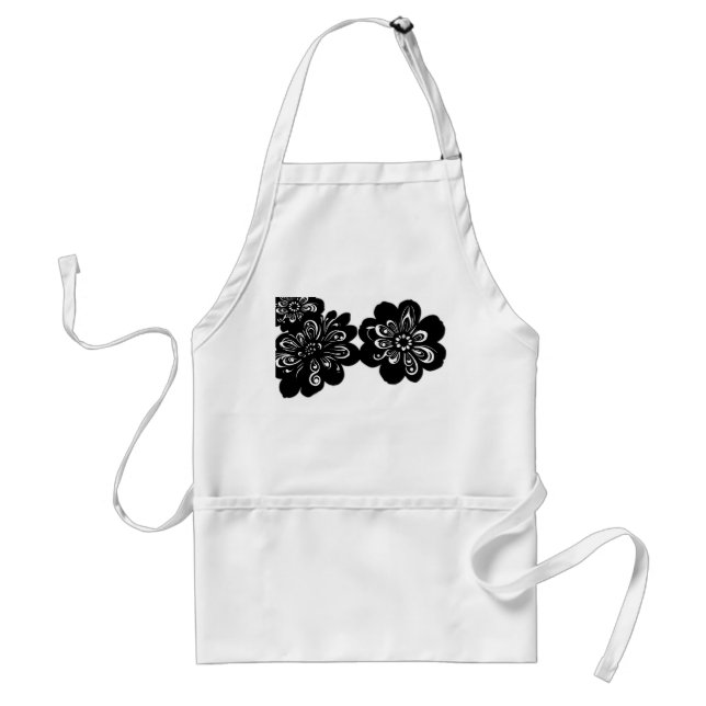 Paisley Pattern Flower Silhouettes Standard Apron (Front)