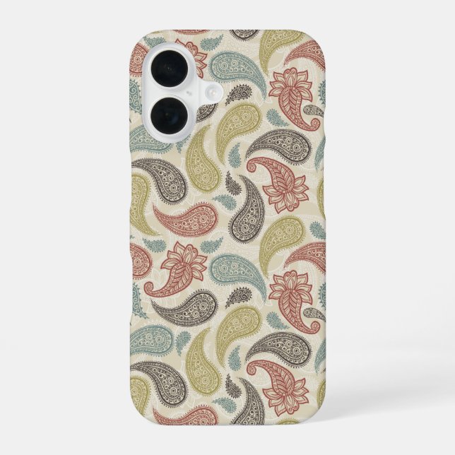Paisley Pattern  iPhone 16 Case (Back)