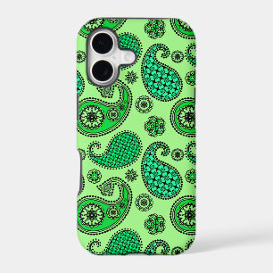 Paisley pattern, jade and mint green