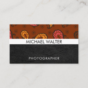 Paisley Pattern   Leather Business Card