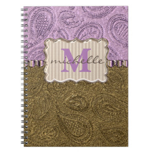 Paisley Pattern Monogram Notebook