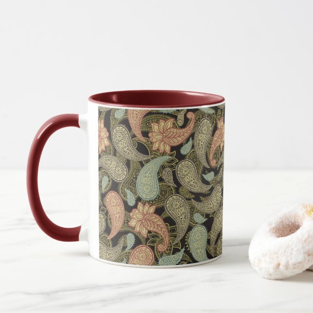 Paisley Pattern  Mug (With Donut)