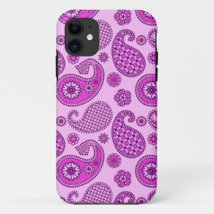 Paisley pattern, orchid and amethyst purple iPhone 11 case