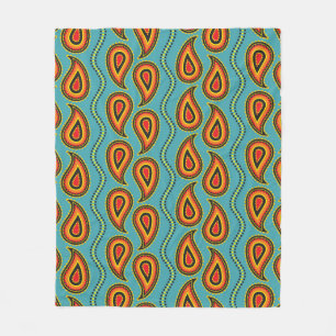 Paisley pattern, ornamental fabric texture indian fleece blanket