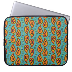 Paisley pattern, ornamental fabric texture indian laptop sleeve