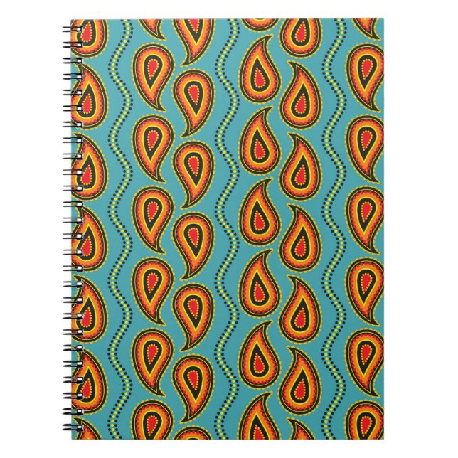 Paisley pattern,ornamental fabric texture indian s notebook (Front)