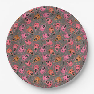 Paisley pattern. paper plate