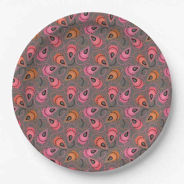 Paisley pattern. paper plate (Front)