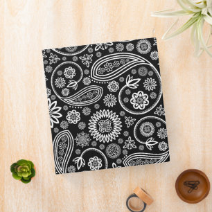 Paisley Pattern, Persian Paisley, Black and White Binder