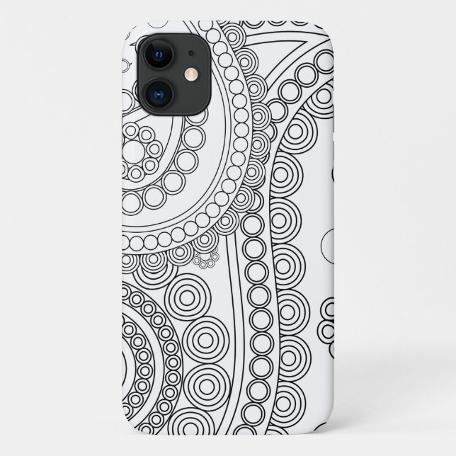 Paisley Pattern, Persian Paisley, Black and White Case-Mate iPhone Case (Back)