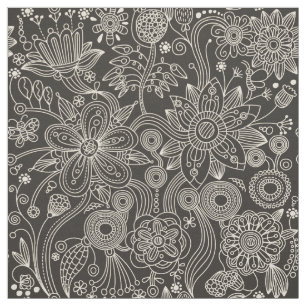 Paisley Pattern, Persian Paisley, Black and White Fabric