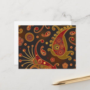Paisley Pattern, Persian Paisley, Oriental Paisley Postcard