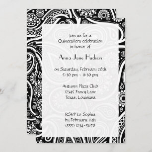 Paisley Pattern, Persian Paisley, Quinceanera Invitation