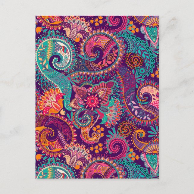 Paisley pattern postcard (Front)