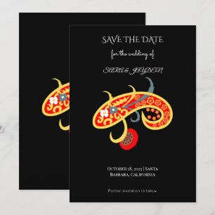Paisley Pattern Poster – Boho Floral Mandala Art Save The Date