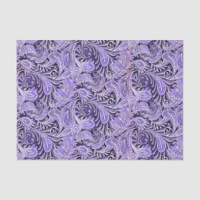 Paisley Pattern Purple Tissue Paper (Front)