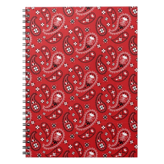 Paisley Pattern Red Background-98567 Notebook (Front)