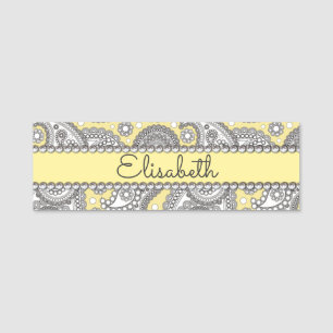 Paisley Pattern Rhinestone Diamonds to Personalize Name Tag