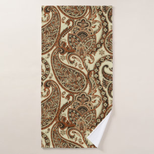 Paisley Pattern. Seamless Asian Textile Background Bath Towel