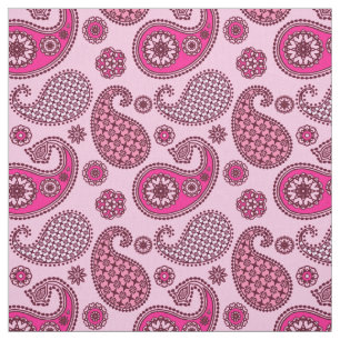 Paisley pattern, shades of light to deep pink fabric