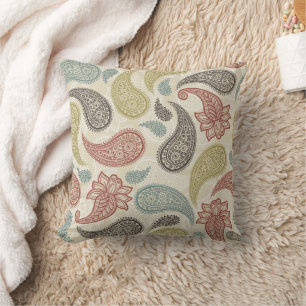 Paisley Pattern Throw Pillow