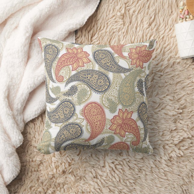 Paisley Pattern  Throw Pillow (Blanket)