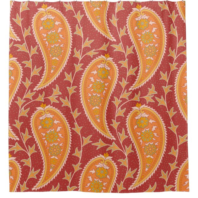 Paisley pattern. Turkish cucumber. Maroon-orange c (Front)