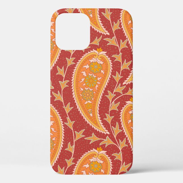 Paisley pattern. Turkish cucumber. Maroon-orange c Case-Mate iPhone Case (Back)