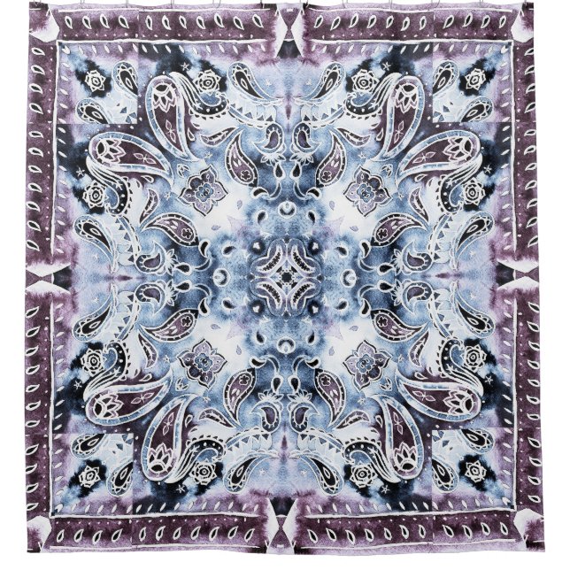 Paisley pattern: watercolor, hand-drawn shawl desi (Front)