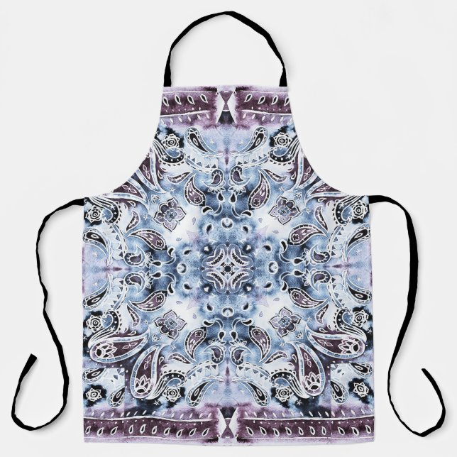 Paisley pattern: watercolor, hand-drawn shawl desi apron (Front)