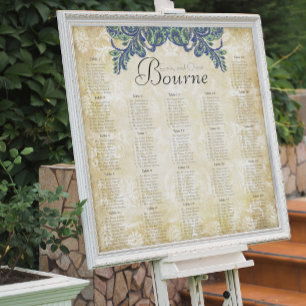 Paisley Peacock Colours Reception Seating Chart